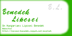 benedek lipcsei business card